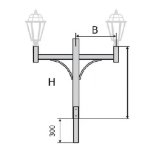 К58-0,5-0,7-1-5 кронштейн двухрожковый